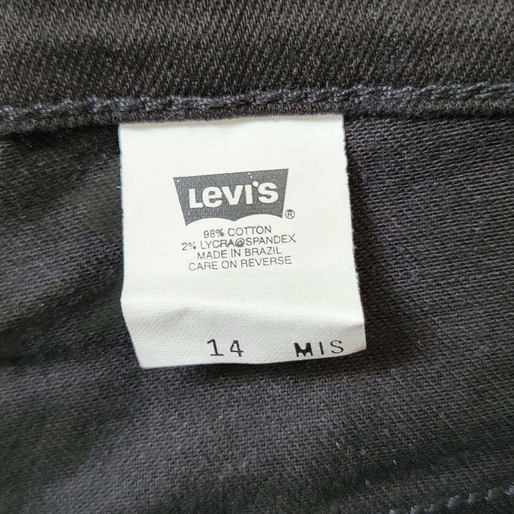 Levi’s Red Tab Mid-Length Denim Shorts Black Women’s Size 14 5” Inseam - Picture 7 of 7
